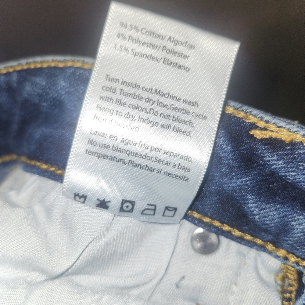 👖NWOT Risen "Vent High Rise Split Flare Jeans w/Distressing" Dark Denim Sz 3/26 - Picture 14 of 14